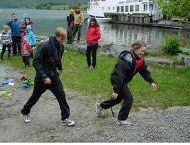 Bjarte Rød og Karoline Øverås i innspurten i finaleheatet.